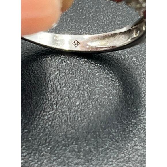 M M Signed Sterling Silver 925 Multicolor CZ Half Eternity Band Ring Sz 6.25 - Picture 9 of 15